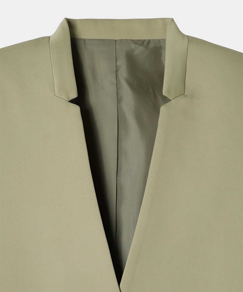 louren/ローレン】notched collar jacket/マットサテンノー