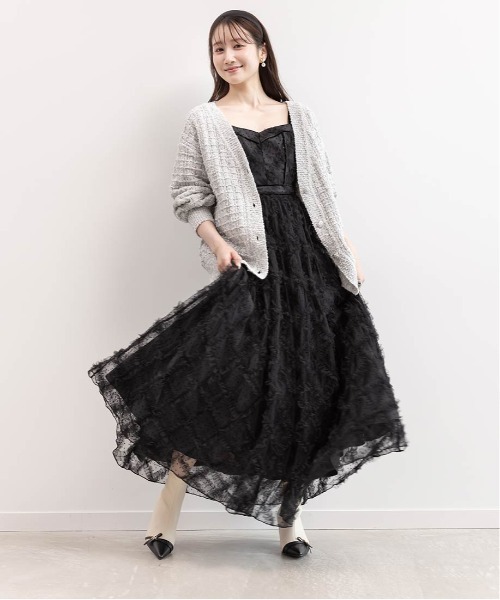 RANDA ドットチュールデザインワンピース GRAY 1サイズ RANDA｜ドットチュールデザインワンピース | Rakuten Fashion(楽天