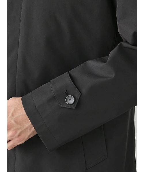 Perfect Suit FActory(パーフェクトスーツファクトリー)の「無地ステンカラーコート 脱着ライナー付き ブラック(ステンカラーコート・メンズ・ブラック・LL/L/3L/M/S)」の2枚目の写真