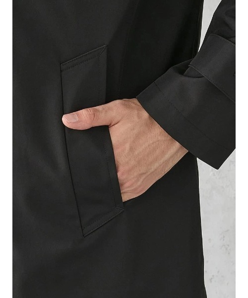 Perfect Suit FActory(パーフェクトスーツファクトリー)の「無地ステンカラーコート 脱着ライナー付き ブラック(ステンカラーコート・メンズ・ブラック・LL/L/3L/M/S)」の3枚目の写真