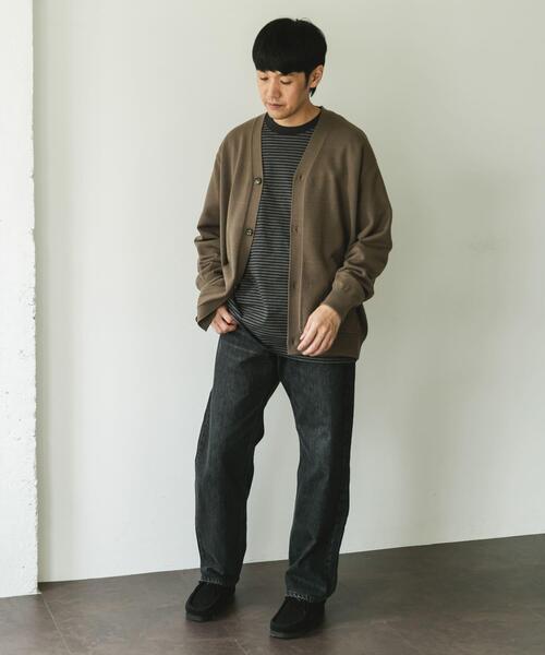URBAN RESEARCH DOORS（アーバンリサーチドアーズ）の「『XLサイズ/WEB限定/仁村紗和さん着用』『UR TECH 200日ニット』Vネックカーディガン（カーディガン/ボレロ・メンズ・ブラック/モカ・MEDIUM/LARGE/X-LARGE）」の17枚目の写真