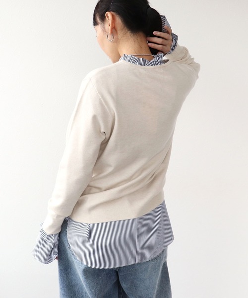 Three Four Time(スリーフォータイム)の「発熱加工ウォッシャブルVネックプルオーバー(Tシャツ/カットソー・レディース・レッド/ブラック/オフホワイト/イエロー/ラベンダー/ネイビー・FREE)」の7枚目の写真