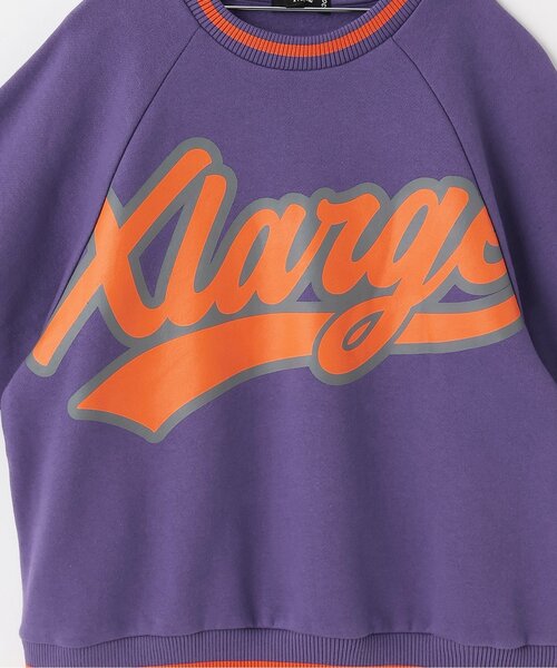 XLARGE KIDS（エクストララージキッズ）の「【人気商品再入荷】【直営店で取り扱い無し】ビッグロゴ裏起毛トレーナー（スウェット・キッズ・パープル/ブラック・140cm/130cm/110cm/120cm）」の5枚目の写真