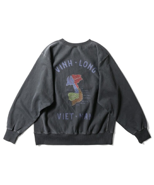 HOUSTON(ヒューストン)の「HOUSTON ピグメントリバーススウェット(VIETNAM MAP)(スウェット・メンズ・ミント/サーモンピンク/ブルー/ブラック・MEDIUM/LARGE/X-LARGE/XX-LARGE)」の6枚目の写真