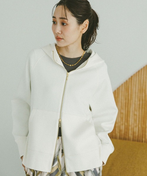 GLOBAL WORK(グローバルワーク)の「ダンボールジップパーカー/580938(パーカー・レディース・ネイビー/グレー/ブラック/グレイッシュベージュ/ダークブラウン/ブラウン系その他/サックスブルー/アイボリー・MEDIUM/LARGE)」の1枚目の写真