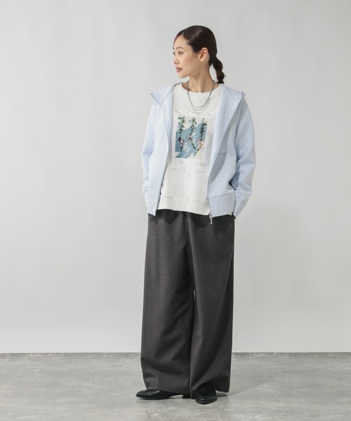 GLOBAL WORK(グローバルワーク)の「ダンボールジップパーカー/580938(パーカー・レディース・ネイビー/グレー/ブラック/グレイッシュベージュ/ダークブラウン/ブラウン系その他/サックスブルー/アイボリー・MEDIUM/LARGE)」の12枚目の写真