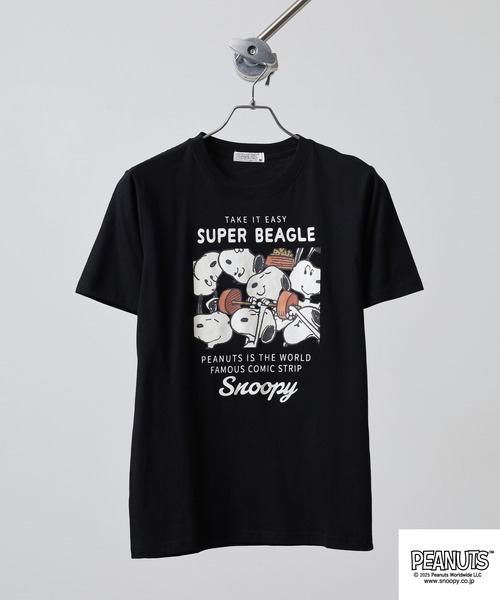 PEANUTS（ピーナッツ）の「PEANUTS 密集柄プリント天竺半袖Tシャツ（Tシャツ/カットソー・メンズ・ライトグリーン/ブラック/ホワイト系/サックスブルー/ホワイト系1/オフホワイト・M/L/LL）」の11枚目の写真