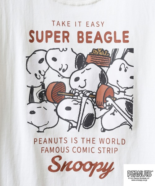PEANUTS（ピーナッツ）の「PEANUTS 密集柄プリント天竺半袖Tシャツ（Tシャツ/カットソー・メンズ・ライトグリーン/ブラック/ホワイト系/サックスブルー/ホワイト系1/オフホワイト・M/L/LL）」の16枚目の写真