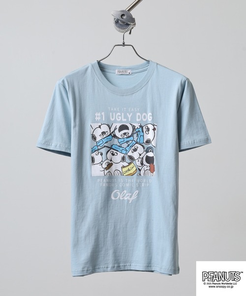 PEANUTS（ピーナッツ）の「PEANUTS 密集柄プリント天竺半袖Tシャツ（Tシャツ/カットソー・メンズ・ライトグリーン/ブラック/ホワイト系/サックスブルー/ホワイト系1/オフホワイト・M/L/LL）」の13枚目の写真