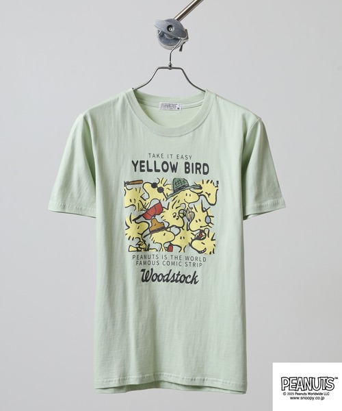 PEANUTS（ピーナッツ）の「PEANUTS 密集柄プリント天竺半袖Tシャツ（Tシャツ/カットソー・メンズ・ライトグリーン/ブラック/ホワイト系/サックスブルー/ホワイト系1/オフホワイト・M/L/LL）」の12枚目の写真