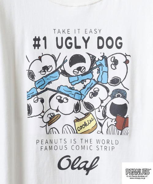 PEANUTS（ピーナッツ）の「PEANUTS 密集柄プリント天竺半袖Tシャツ（Tシャツ/カットソー・メンズ・ライトグリーン/ブラック/ホワイト系/サックスブルー/ホワイト系1/オフホワイト・M/L/LL）」の8枚目の写真