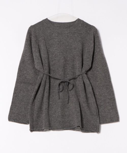 Lace Ladies（レースレディース）の「クルーネック ウエストリボン ブラウジング ニット プルオーバー（ニット/セーター・レディース・ダークグレー/ベージュ/ブラック/アイボリー・FREE）」の20枚目の写真