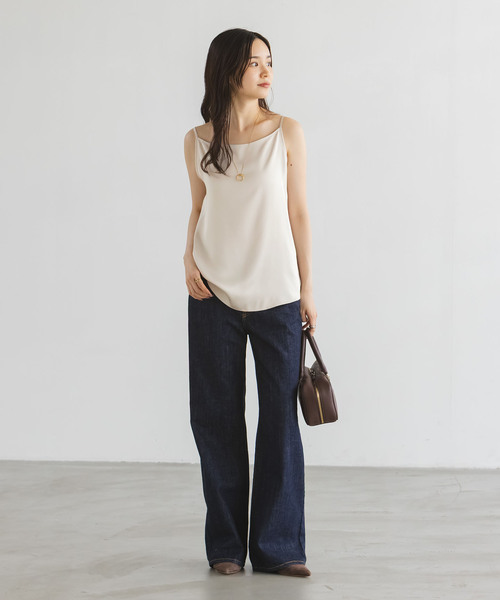 Noble（ノーブル）の「《追加》メルティサテン2WAYキャミ（キャミソール・レディース・ブラック/ホワイト/ベージュ・FREE）」の10枚目の写真