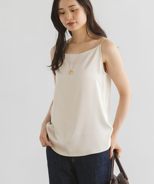 Noble（ノーブル）の「《追加》メルティサテン2WAYキャミ（キャミソール・レディース・ブラック/ホワイト/ベージュ・FREE）」の12枚目の写真