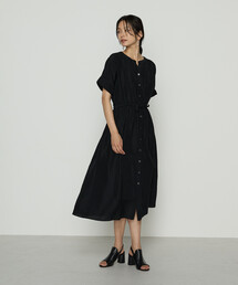 Gabardine K.T | アセテートリネンタッサー ヘンリーネックワンピース(ワンピース)