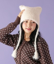 tiny tiny（ティニーティニー）の「シャギーねこ耳ワッチ[tiny tiny(ティニーティニー)]（ニットキャップ/ビーニー）」