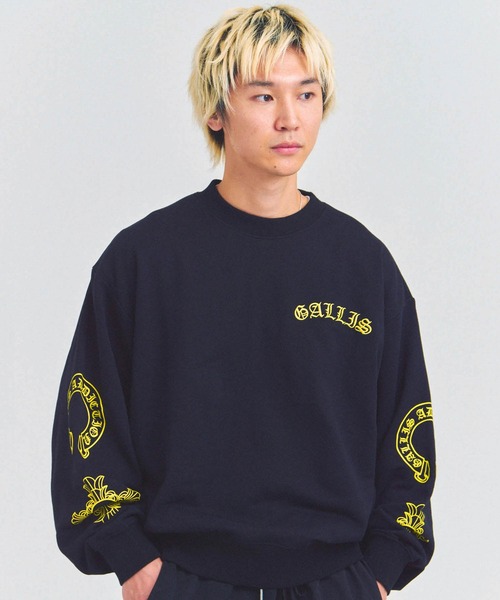 GALLIS ADDICTION（ガリスアディクション）の「GA COLOR刺繍&PRINT CREW（スウェット・メンズ・チャコール/ブラック/ブラック系その他2・M/L）」の3枚目の写真