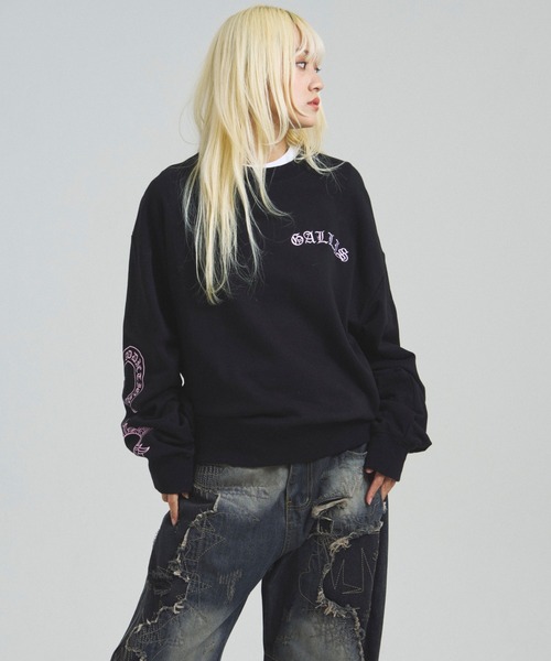 GALLIS ADDICTION（ガリスアディクション）の「GA COLOR刺繍&PRINT CREW（スウェット・メンズ・チャコール/ブラック/ブラック系その他2・M/L）」の5枚目の写真