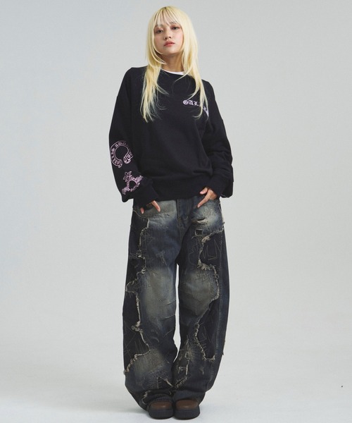 GALLIS ADDICTION（ガリスアディクション）の「GA COLOR刺繍&PRINT CREW（スウェット・メンズ・チャコール/ブラック/ブラック系その他2・M/L）」の12枚目の写真