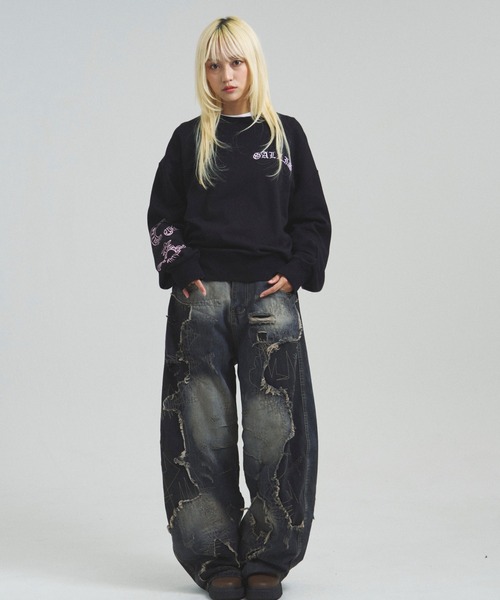 GALLIS ADDICTION（ガリスアディクション）の「GA COLOR刺繍&PRINT CREW（スウェット・メンズ・チャコール/ブラック/ブラック系その他2・M/L）」の13枚目の写真