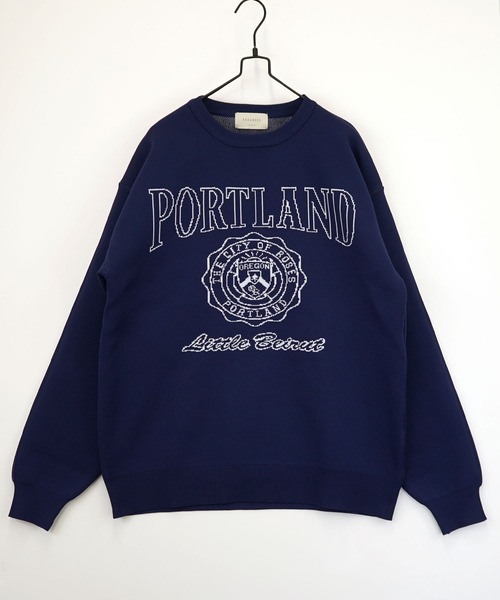 Burner（バーナー）の「【GROOVY STORE】ダブルジャカード スウェットライク デザインニットクルー ワイドシルエット（スウェット・メンズ・ブラック系その他4/チャコール/ダークグリーン系1/ダークグリーン系2/ネイビー/インディゴブルー/ダークインディゴブルー/オフホワイト/ブラック系その他3/ブラック系その他5/ダークグリーン/ネイビー系/アイボリー/ブラック/ブラック系その他2/チャコールグレー/ライトホワイト/ブラック系その他6・M/L/LL）」の18枚目の写真