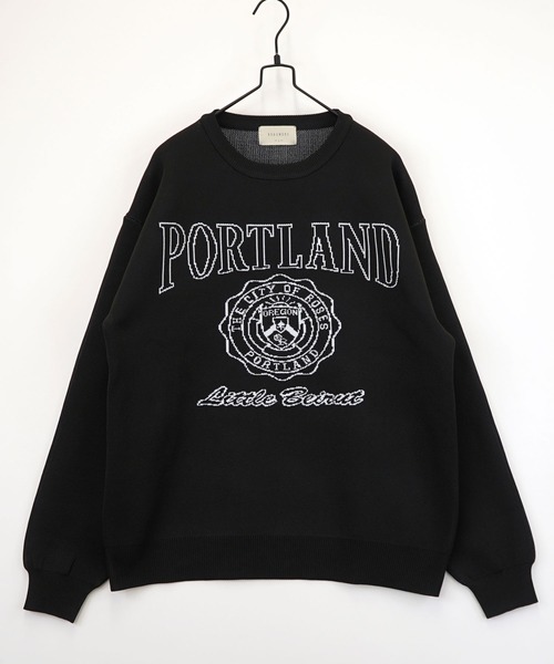 Burner（バーナー）の「【GROOVY STORE】ダブルジャカード スウェットライク デザインニットクルー ワイドシルエット（スウェット・メンズ・ブラック系その他4/チャコール/ダークグリーン系1/ダークグリーン系2/ネイビー/インディゴブルー/ダークインディゴブルー/オフホワイト/ブラック系その他3/ブラック系その他5/ダークグリーン/ネイビー系/アイボリー/ブラック/ブラック系その他2/チャコールグレー/ライトホワイト/ブラック系その他6・M/L/LL）」の8枚目の写真