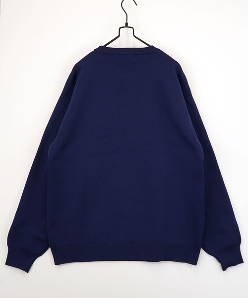 Burner（バーナー）の「【GROOVY STORE】ダブルジャカード スウェットライク デザインニットクルー ワイドシルエット（スウェット・メンズ・ブラック系その他4/チャコール/ダークグリーン系1/ダークグリーン系2/ネイビー/インディゴブルー/ダークインディゴブルー/オフホワイト/ブラック系その他3/ブラック系その他5/ダークグリーン/ネイビー系/アイボリー/ブラック/ブラック系その他2/チャコールグレー/ライトホワイト/ブラック系その他6・M/L/LL）」の22枚目の写真