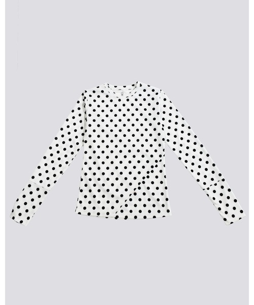 kiehtova（キエトヴァ）の「【kiehtova】SLEEK DOT TOPS/シアー ドット トップス（Tシャツ/カットソー・レディース・ブラック/ホワイト・FREE）」の5枚目の写真