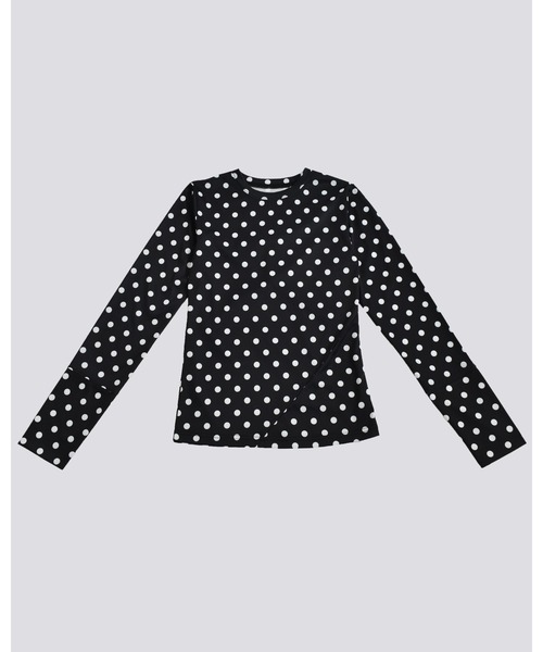 kiehtova（キエトヴァ）の「【kiehtova】SLEEK DOT TOPS/シアー ドット トップス（Tシャツ/カットソー・レディース・ブラック/ホワイト・FREE）」の9枚目の写真