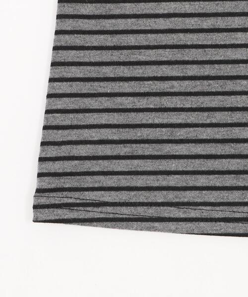 dispark(ディスパーク)の「DISPARK/ロゴ刺繍ボーダーデザイントップ(Tシャツ/カットソー・レディース・アイボリー/チャコールグレー・FREE)」の3枚目の写真