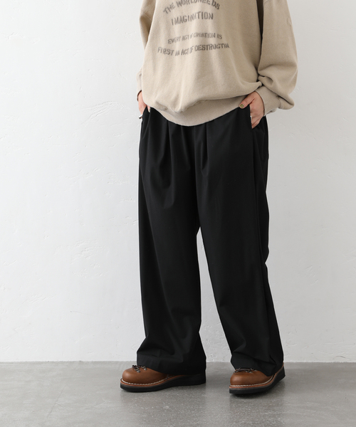 JOURNAL STANDARD LUXE（ジャーナルスタンダード　ラックス）の「TR タックパンツ（その他パンツ・レディース・ネイビー/ブラック・FREE）」の3枚目の写真