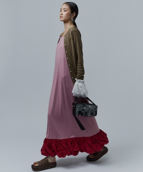 yae（ヤエ）の「Ballon hem strechy dress / バルーンヘムストレッチ
