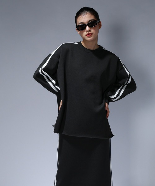 JEANASIS（ジーナシス）の「【Les Fleurs】ラインプルオーバーLS/612203（ニット/セーター・レディース・ブラック/ネイビー/グレー・FREE）」の2枚目の写真