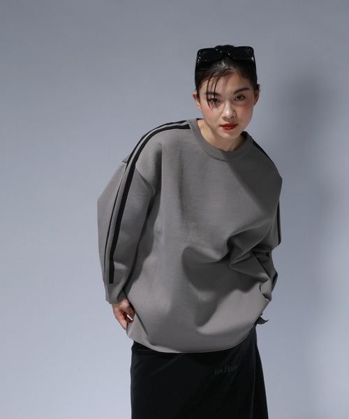 JEANASIS（ジーナシス）の「【Les Fleurs】ラインプルオーバーLS/612203（ニット/セーター・レディース・ブラック/ネイビー/グレー・FREE）」の15枚目の写真