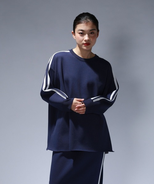 JEANASIS（ジーナシス）の「【Les Fleurs】ラインプルオーバーLS/612203（ニット/セーター・レディース・ブラック/ネイビー/グレー・FREE）」の14枚目の写真