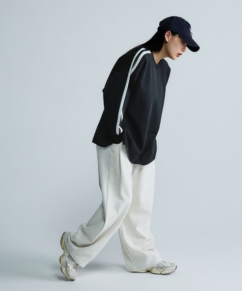 JEANASIS（ジーナシス）の「【Les Fleurs】ラインプルオーバーLS/612203（ニット/セーター・レディース・ブラック/ネイビー/グレー・FREE）」の5枚目の写真