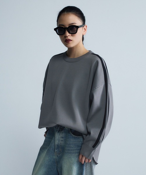 JEANASIS（ジーナシス）の「【Les Fleurs】ラインプルオーバーLS/612203（ニット/セーター・レディース・ブラック/ネイビー/グレー・FREE）」の10枚目の写真