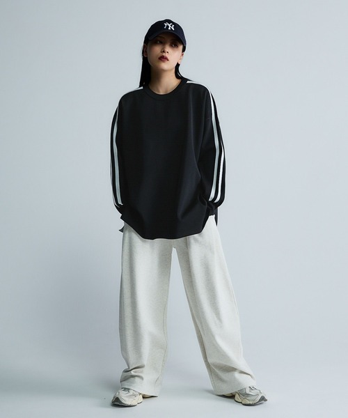 JEANASIS（ジーナシス）の「【Les Fleurs】ラインプルオーバーLS/612203（ニット/セーター・レディース・ブラック/ネイビー/グレー・FREE）」の4枚目の写真