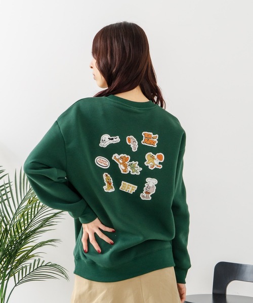 Tom&Jerry(トムアンドジェリー)の「【TOM AND JERRY/トムとジェリー】刺繍 オーバーサイズ スウェットトレーナー(スウェット・レディース・グリーン/ライトグレー/オフホワイト/オリーブ・MEDIUM/LARGE)」の12枚目の写真