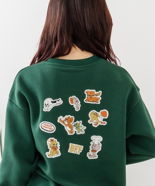 Tom&Jerry(トムアンドジェリー)の「【TOM AND JERRY/トムとジェリー】刺繍 オーバーサイズ スウェットトレーナー(スウェット・レディース・グリーン/ライトグレー/オフホワイト/オリーブ・MEDIUM/LARGE)」の13枚目の写真