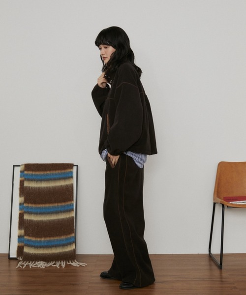 MERLOT(メルロー)の「スナップボタンフリース(その他トップス・レディース・ブラウン/ネイビー/ライトグレー・FREE)」の7枚目の写真