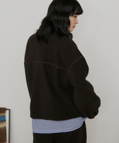 MERLOT(メルロー)の「スナップボタンフリース(その他トップス・レディース・ブラウン/ネイビー/ライトグレー・FREE)」の10枚目の写真