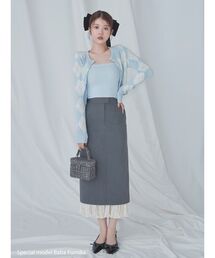 SNIDEL | プリーツドッキングナロースカート(スカート)