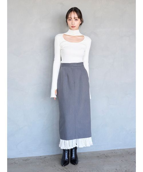 SNIDEL（スナイデル）の「プリーツドッキングナロースカート（スカート