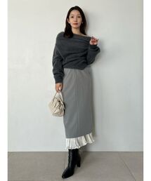 SNIDEL | プリーツドッキングナロースカート(スカート)