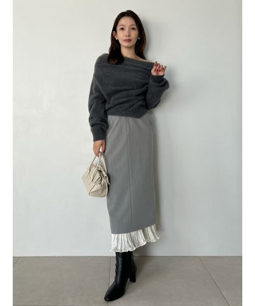 SNIDEL（スナイデル）の「プリーツドッキングナロースカート（スカート