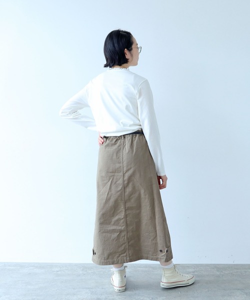 PAR ICI（パーリッシィ）の「コーマ天竺 ヘンリーネックフリルカットソー（Tシャツ/カットソー・レディース・ホワイト・FREE）」の10枚目の写真