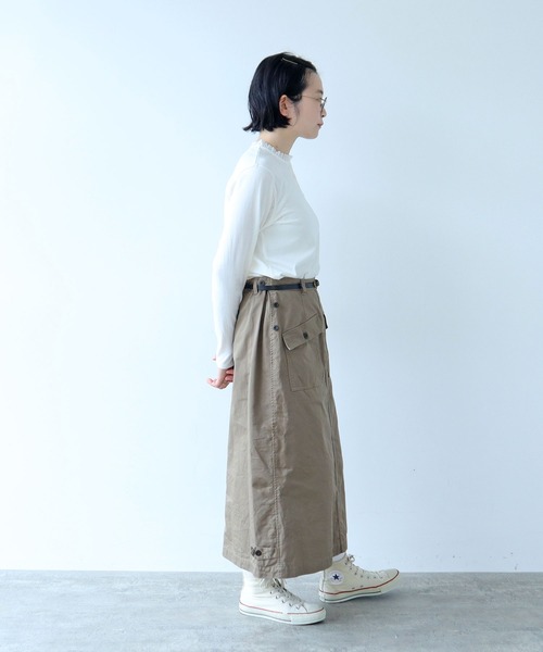 PAR ICI（パーリッシィ）の「コーマ天竺 ヘンリーネックフリルカットソー（Tシャツ/カットソー・レディース・ホワイト・FREE）」の11枚目の写真