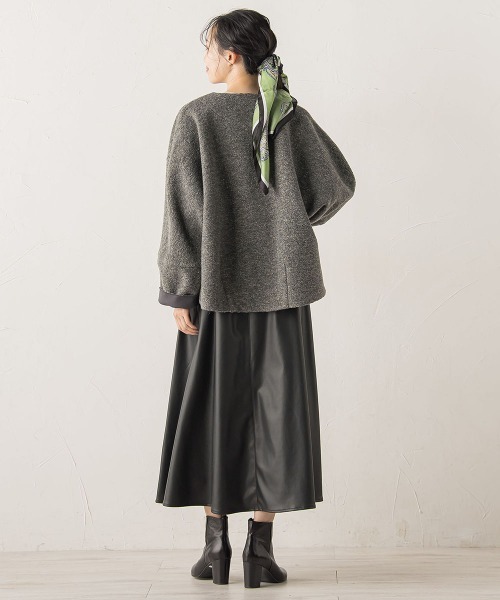 Droite lautreamont(ドロワットロートレアモン)の「イタリアンエアリーボンディングジャケット(その他アウター・レディース・チャコールグレー/ベージュ・M)」の22枚目の写真