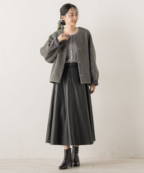 Droite lautreamont(ドロワットロートレアモン)の「イタリアンエアリーボンディングジャケット(その他アウター・レディース・チャコールグレー/ベージュ・M)」の20枚目の写真